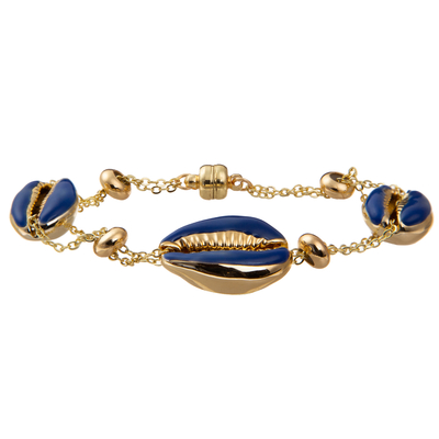 Bracelet magnétique plaqué or coloré de maillon de chaîne de Shell Minimalist Personalized 14K