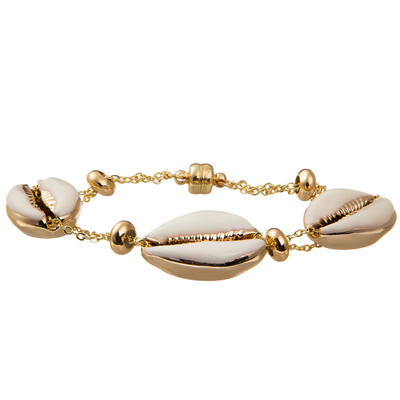 Bracelet magnétique plaqué or coloré de maillon de chaîne de Shell Minimalist Personalized 14K