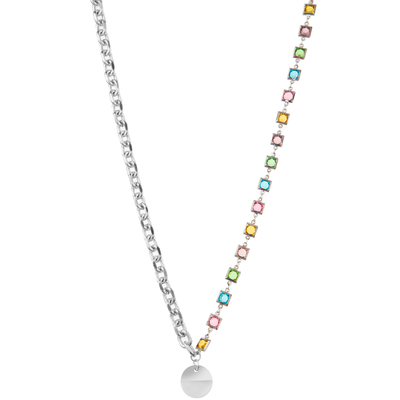 Pierre gemme plaquée or perlée multicolore de maillon de la chaîne 14K/collier pendant de perle/turquoise