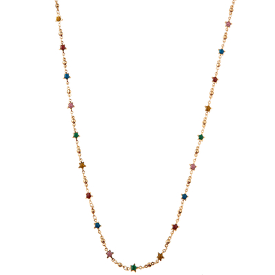 Collier plaqué or perlé multicolore de maillon de la chaîne 14K avec le papillon/fleur/coeur/pendant de Shell/étoile