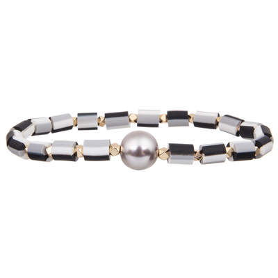 perles de silicone extensibles avec les bracelets faits main de perles de couleur multi en verre baroque de perle