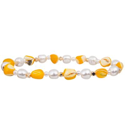 Shell Beads Matched Unshaped colorée naturelle bracelets faits main de perles de perle en verre de 6mm et de 4mm