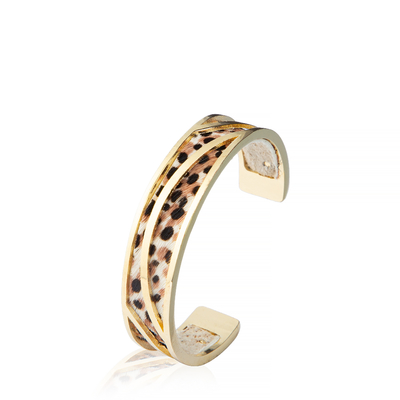 L'or de modèle de DIY a plaqué les bracelets en laiton avec le cuir variable