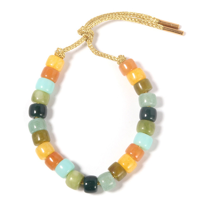 Bracelet en pierre de perles de forte du trou coloré par arc-en-ciel 8mm de fermoir grand pour le style de DIY dans la collection d'été