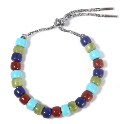Bracelet polychrome de perles de forte de fermoir de dentelle avec le fermoir argenté de dentelle pour la partie et les vacances