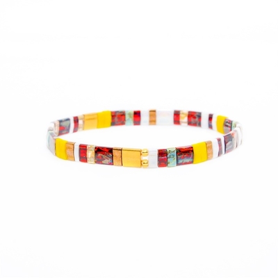 Couleur multi faite main Tila de bracelet unisexe standard de perle d'UE pour le cadeau