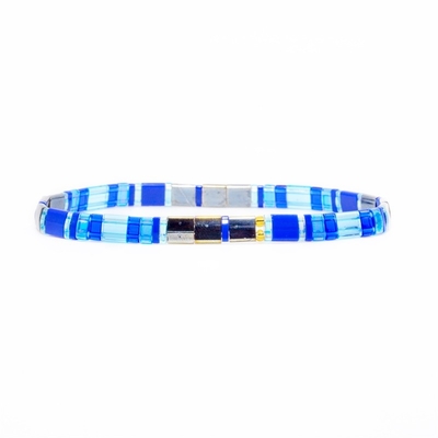 Bracelet bleu de perle de Tila, bracelets de Bohème d'amitié avec des perles