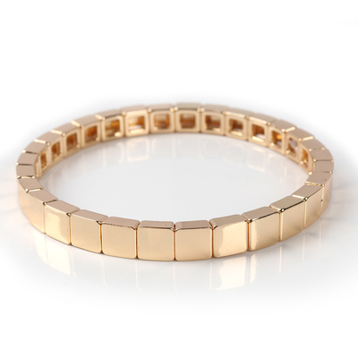Bracelet fait main de tuile d'émail, bracelets de perle de Boho de couleur d'or
