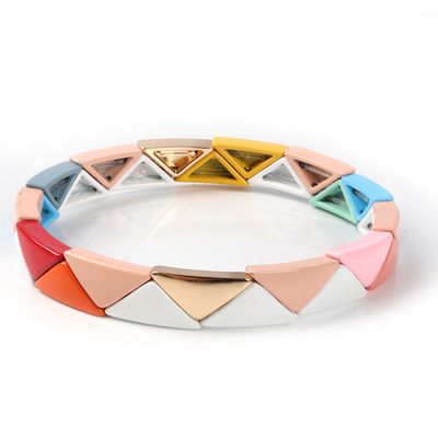 Bracelet multi de perle de tuile de la pile 3pcs coloré pour des femmes et des hommes