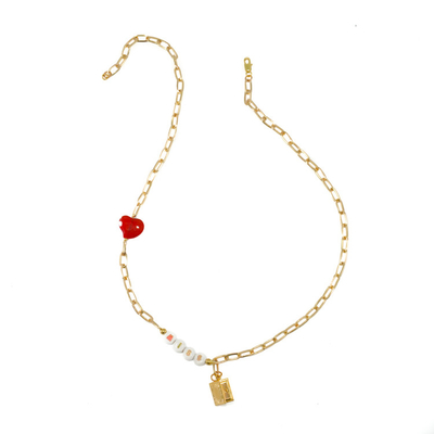 Couleur d'or de collier de perle d'alphabet personnalisée par été pour la femme