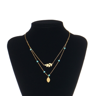 La turquoise d'été a perlé le cadeau fait main de collier de chaîne pour elle