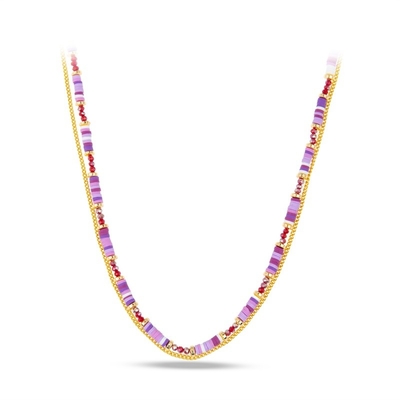 Heishi multicolore perle le collier, collier à chaînes en métal de fille de plage