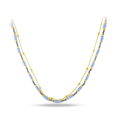 Le collier perlé multicolore de chaîne verte en métal, pile multi Heishi a posé le collier perlé