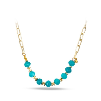 Automne perlé multicolore bleu de collier de style de yoga pour des années de l'adolescence
