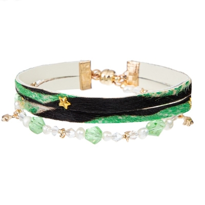 Bracelet en cuir fait main de bouton magnétique, bracelet d'enveloppe de cru de couleur de mélange