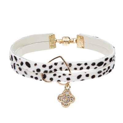 Le micro pavent le bracelet de cuir de charme de la CZ