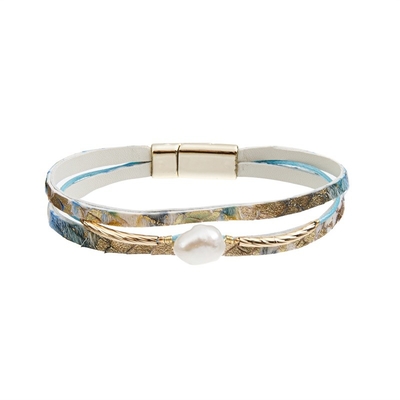Jeune fille d'eau douce de bracelet en cuir multicolore de perle pour l'usage d'été