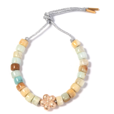 Bracelet géométrique de perles de forte de 8mm, bracelet de la fleur 14k plaqué vrai par or avec des perles