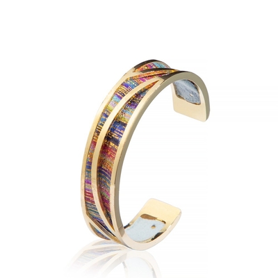 Incluez la mode de Boho Bohême de bracelet de bracelet de manchette d'arc-en-ciel plaquée par or