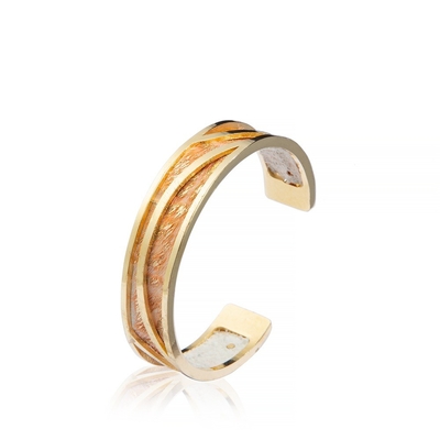 L'or a plaqué le cuir fait main en laiton métallique gifle la largeur de 13mm