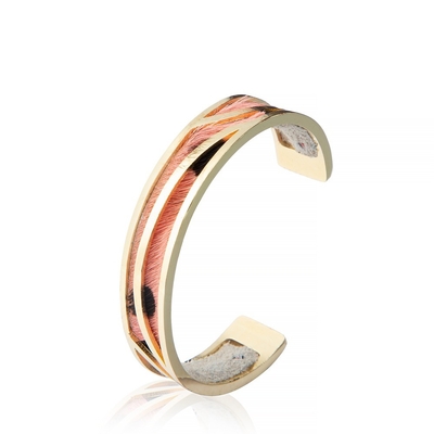 Bracelet rose de cheveux de cheval de léopard