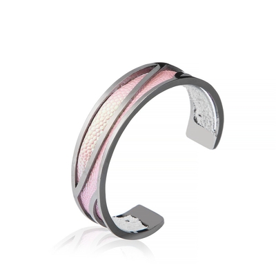 Manchettes en cuir faites main de vraie chèvre, bracelet métallique de la manchette 15g