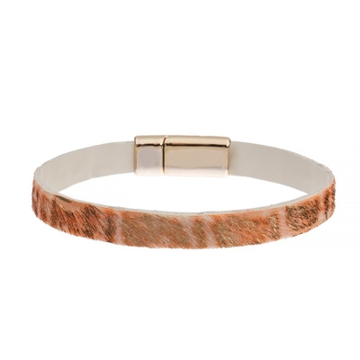 Bracelet de cuir de cheveux de cheval avec la copie animale de fermeture magnétique