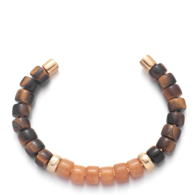 bracelets perlés faits main de 18.5cm, 30g brun Tiger Eye Bangle