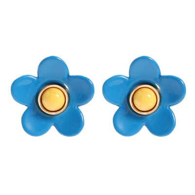 Boucles d'oreille 5g/Pair d'émail de fleur d'ODM d'OEM colorées pour des femmes