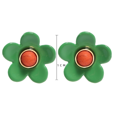 Boucles d'oreille 5g/Pair d'émail de fleur d'ODM d'OEM colorées pour des femmes