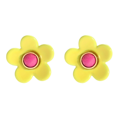 Boucles d'oreille 5g/Pair d'émail de fleur d'ODM d'OEM colorées pour des femmes
