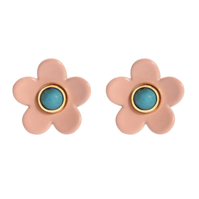 Boucles d'oreille 5g/Pair d'émail de fleur d'ODM d'OEM colorées pour des femmes