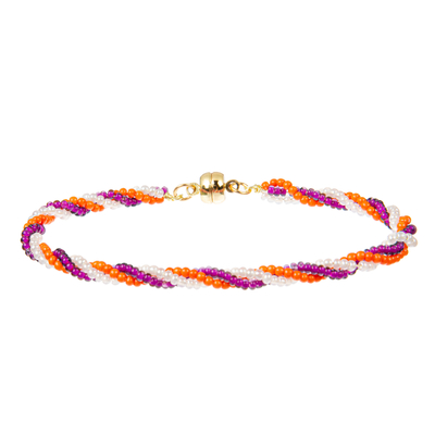 bracelet coloré de perles de mélange de 18.5cm réglé avec des extrémités d'aimants