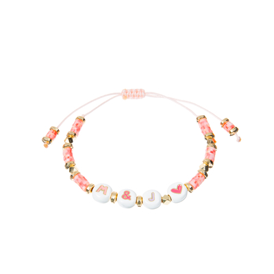 Polymère Clay Beaded Letter Bracelet, bracelets de perle d'alphabet de 7.4*8mm