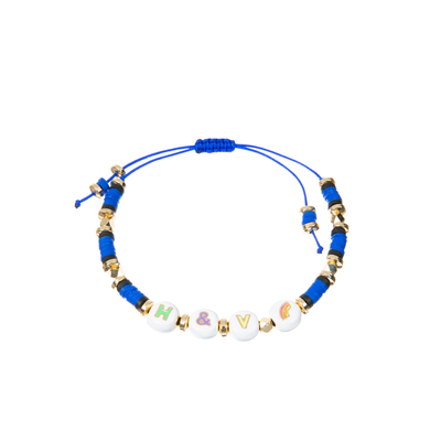 Polymère Clay Beaded Letter Bracelet, bracelets de perle d'alphabet de 7.4*8mm
