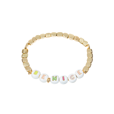 les perles élastiques d'émail de 18.5cm appellent le bracelet avec de l'or 14k plaqué