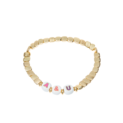les perles élastiques d'émail de 18.5cm appellent le bracelet avec de l'or 14k plaqué