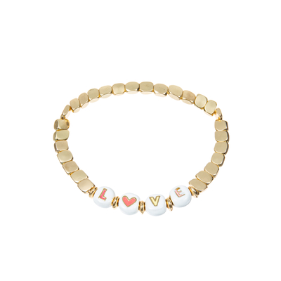 les perles élastiques d'émail de 18.5cm appellent le bracelet avec de l'or 14k plaqué