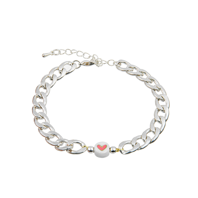 Bracelet perlé de lettre plaqué par argent d'or de Diy 14k avec l'extrémité de homard