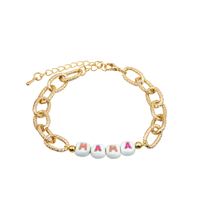 Bracelet perlé de lettre plaqué par argent d'or de Diy 14k avec l'extrémité de homard