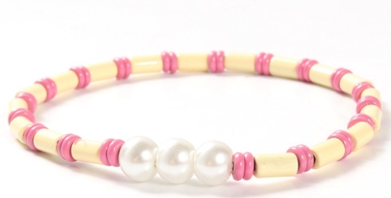 de taille ajustable strechy de Bohème du style 18.5cm de 6mm Shell Pearl And Bead Bracelet
