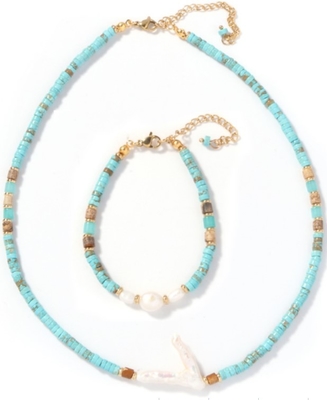 Style de luxe baroque de cour de bracelet de perle de turquoise de bijoux de kc