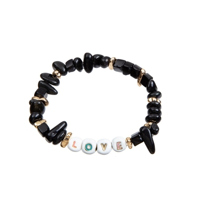 PVD a plaqué les bracelets faits main de perles, bracelet extensible de perle d'émail de 18.5cm