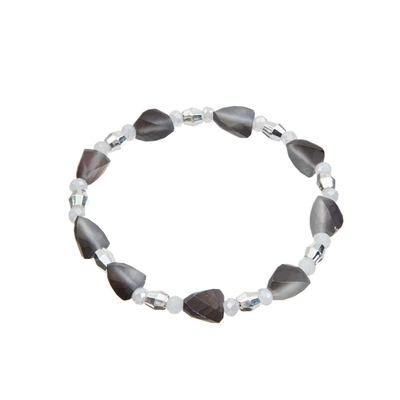 Bracelets faits main noirs de Matte Hand Beaded Bracelets 8mm de triangle avec des perles