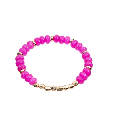 7,5&quot; bracelets faits main de perles, bracelet en pierre rose d'ODM 5*8mm
