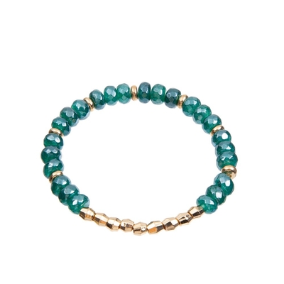 Teint Shinny le matériel élastique de ficelle de corde de Jasper Beaded Bracelet 5*8mm de vert