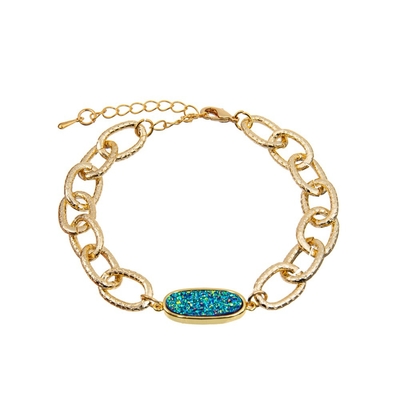 Bracelet multicolore 15g de perle de Druzy de résine avec la chaîne d'extension de taille ajustable