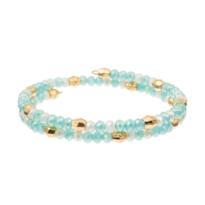 Bracelets faits main de perles de menthe d'été, OEM Crystal Wrap Bracelets
