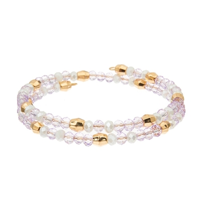 Orange pourpre rose en laiton de Crystal Wrap Bracelets With Gold de fil de 3 couches