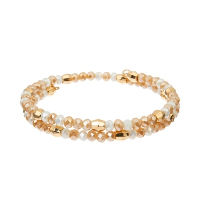 Orange pourpre rose en laiton de Crystal Wrap Bracelets With Gold de fil de 3 couches